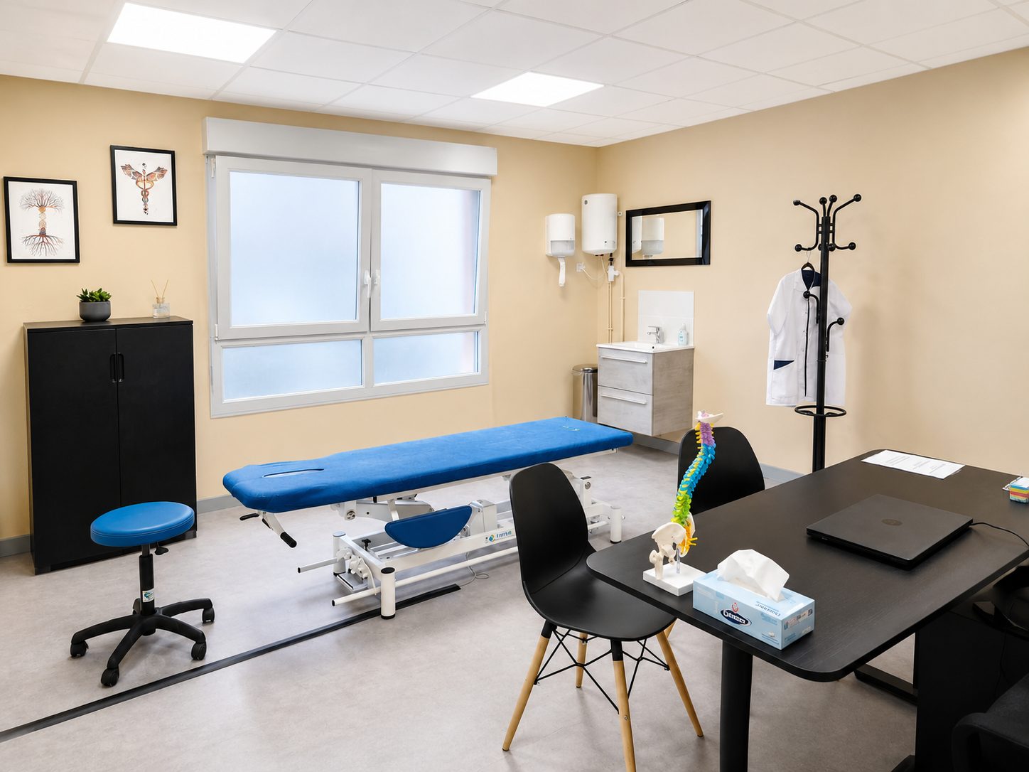 Salle de soin du cabinet d'ostéopathie