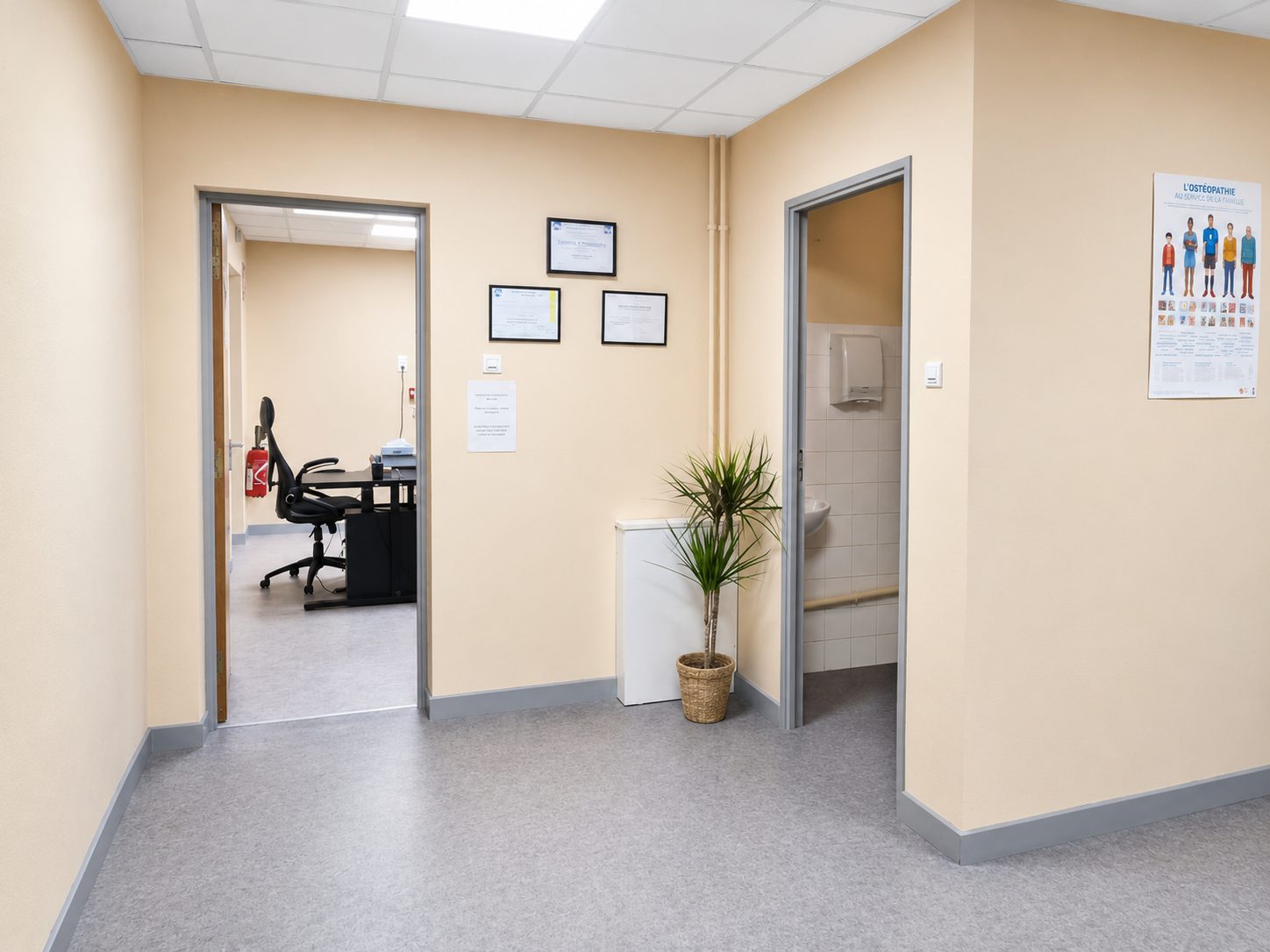 Accueil et couloir du cabinet